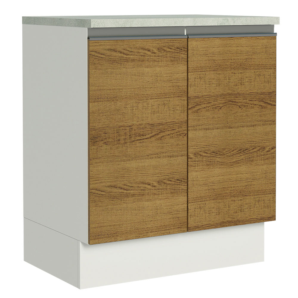 Mueble de Cocina Madesa Glamy 70 cm 2 Puertas Blanco/Marrón