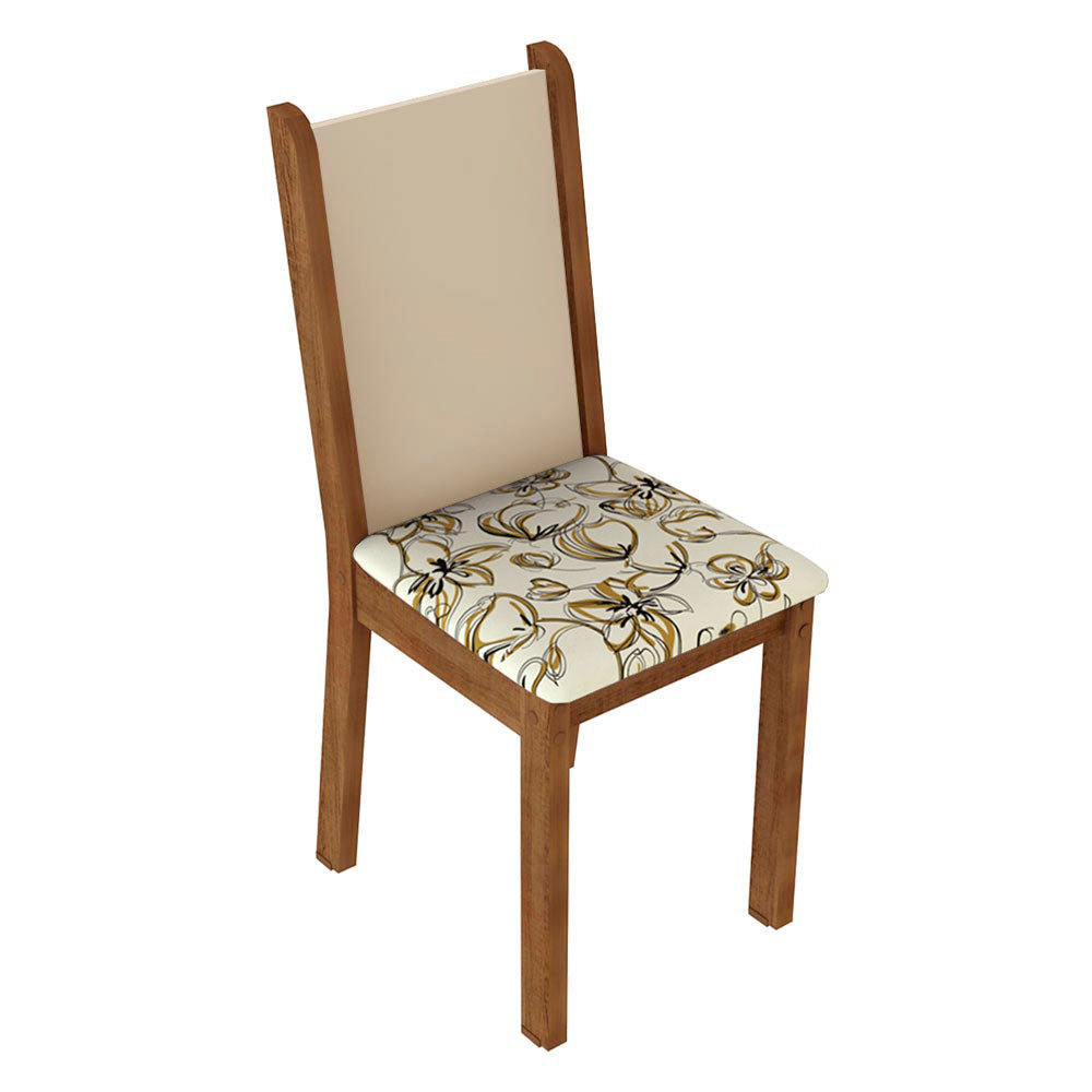 Kit 6 Sillas de Comedor 4291 Marrón/Crema/Lírio Beige