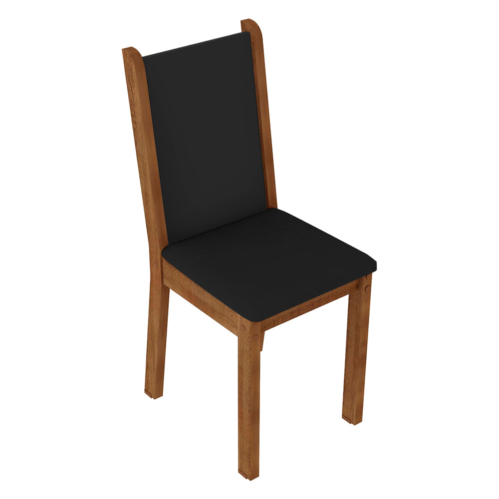 Juego de 4 Sillas 4291 Marrón/Negro