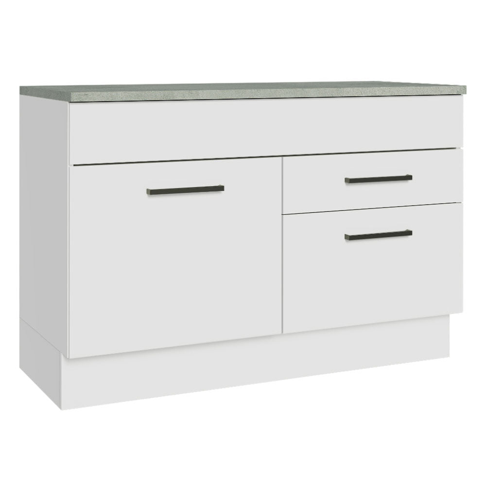 Mueble de Cocina para Fregadero 120 cm 1 Puerta y 2 Cajones (Con Tablero) Blanco Agata Madesa