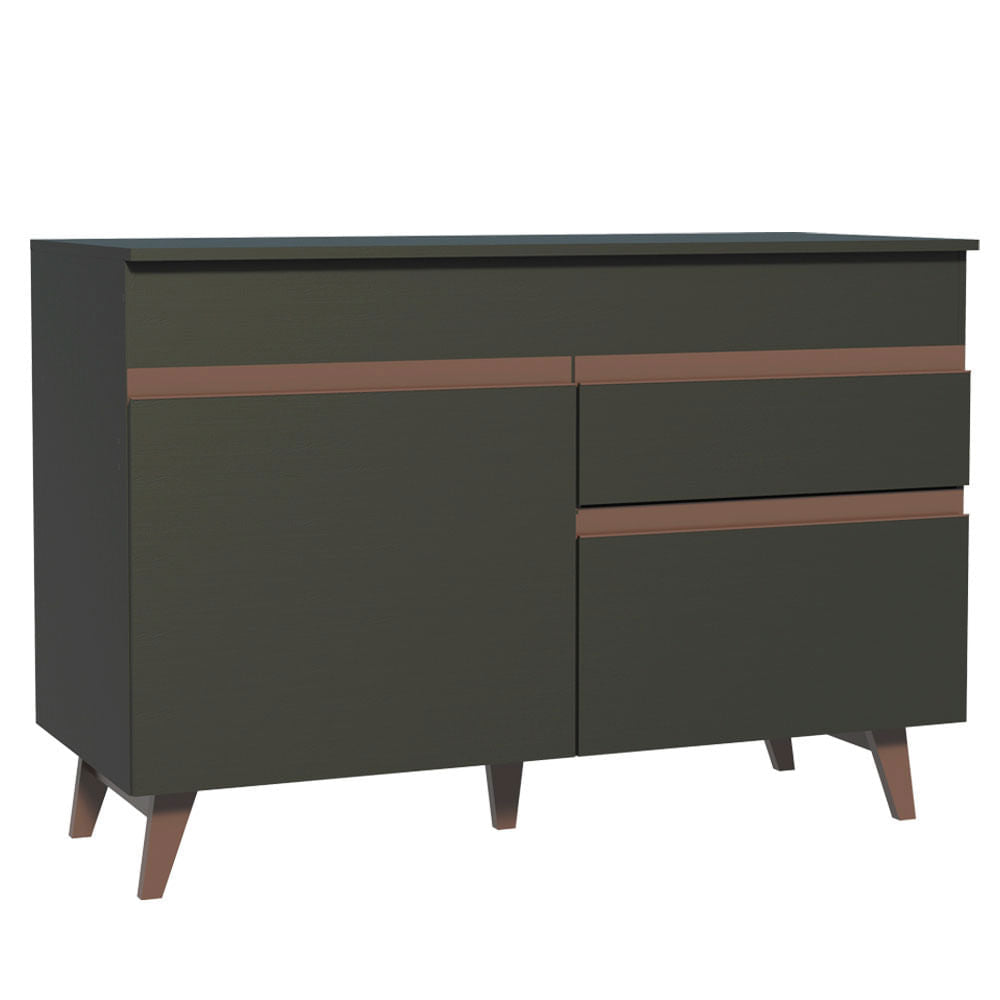 Mueble de Cocina para Lavadero 2 Puertas y 1 Cajón Negro Reims