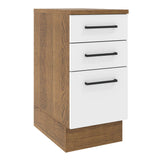Mueble de Cocina Madesa Agata 40 cm 3 Cajones Marrón/Blanco
