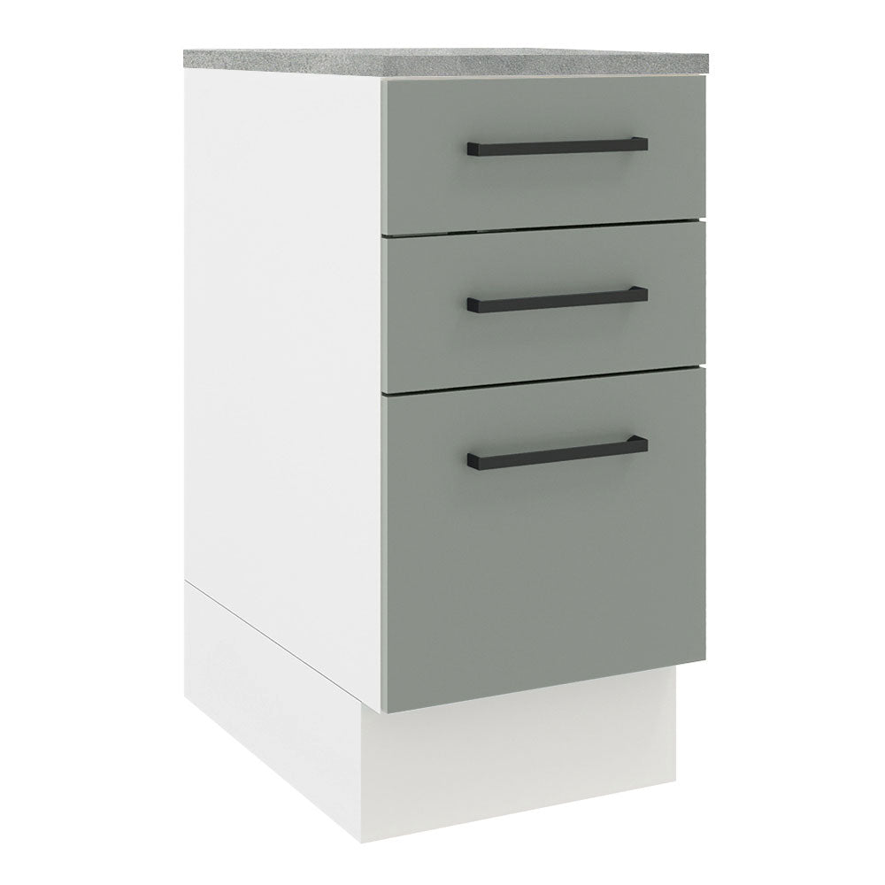 Gabinete Bajo 40cm 3 Cajones Blanco/Gris Agata