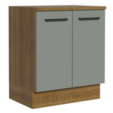 Gabinete Bajo 70 cm 2 Puertas Agata Marrón/Gris