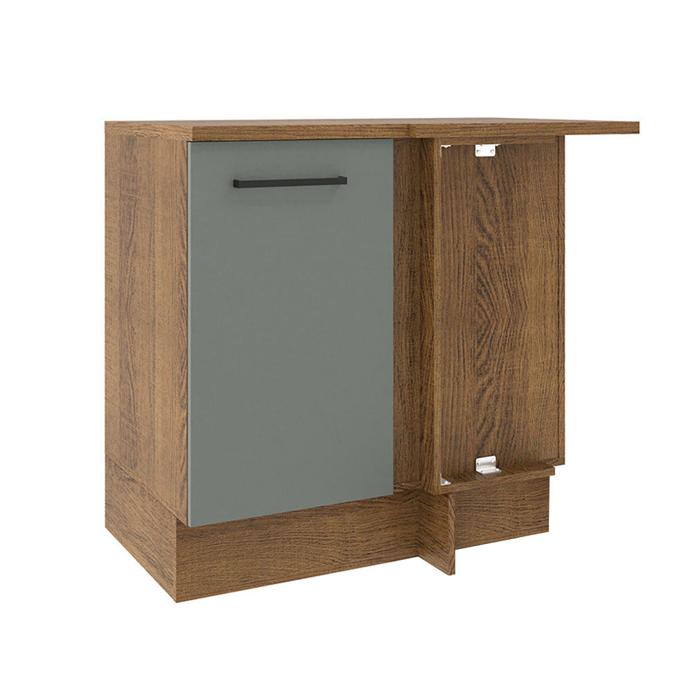 Gabinete Bajo de Esquina de Cocina con 1 Puerta Agata Marrón/Gris
