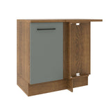 Gabinete Bajo de Esquina de Cocina con 1 Puerta Agata Marrón/Gris