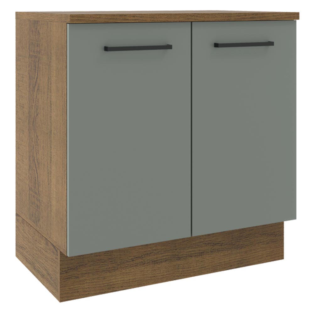 Gabinete Bajo 80cm 2 Puertas Marrón/Gris Agata