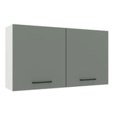 Gabinete Superior 120 cm 2 Puertas Agata Blanco/Gris
