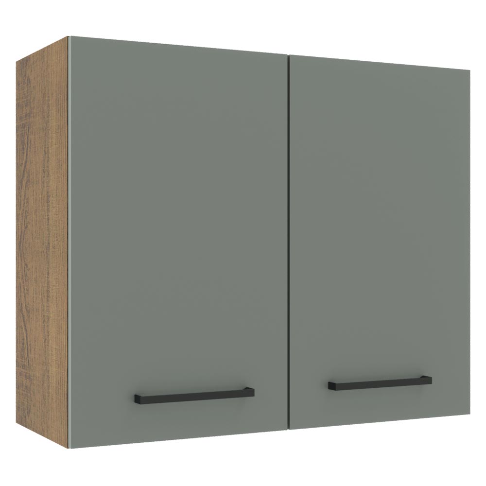 Gabinete Superior 80cm 2 Puertas Marrón/Gris Agata