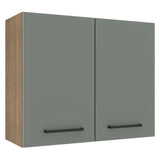 Gabinete Superior 80cm 2 Puertas Marrón/Gris Agata