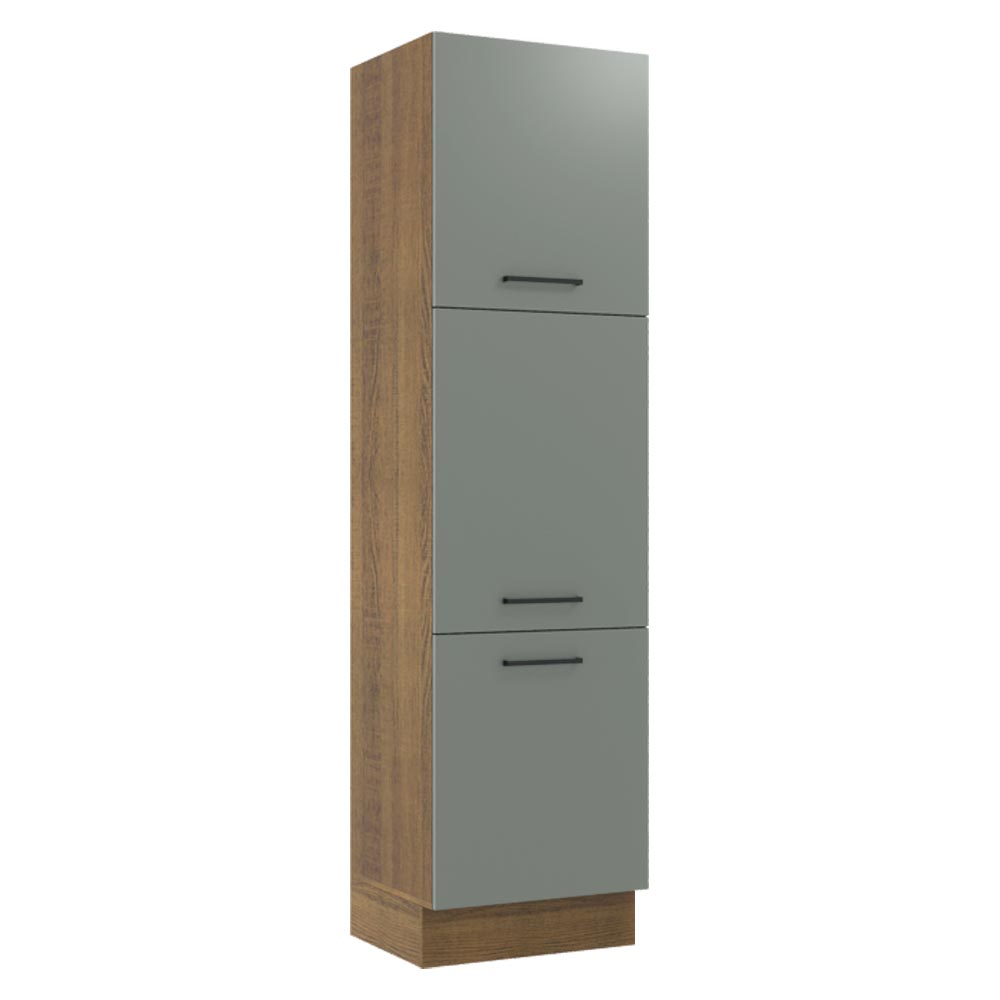 Mueble Despensa 60 cm 3 Puertas Agata Marrón/Gris