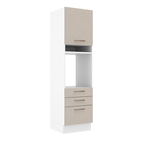 Mueble de Cocina para Horno 60 cm 1 Puerta y 3 Cajones Blanco/Crema Agata Madesa