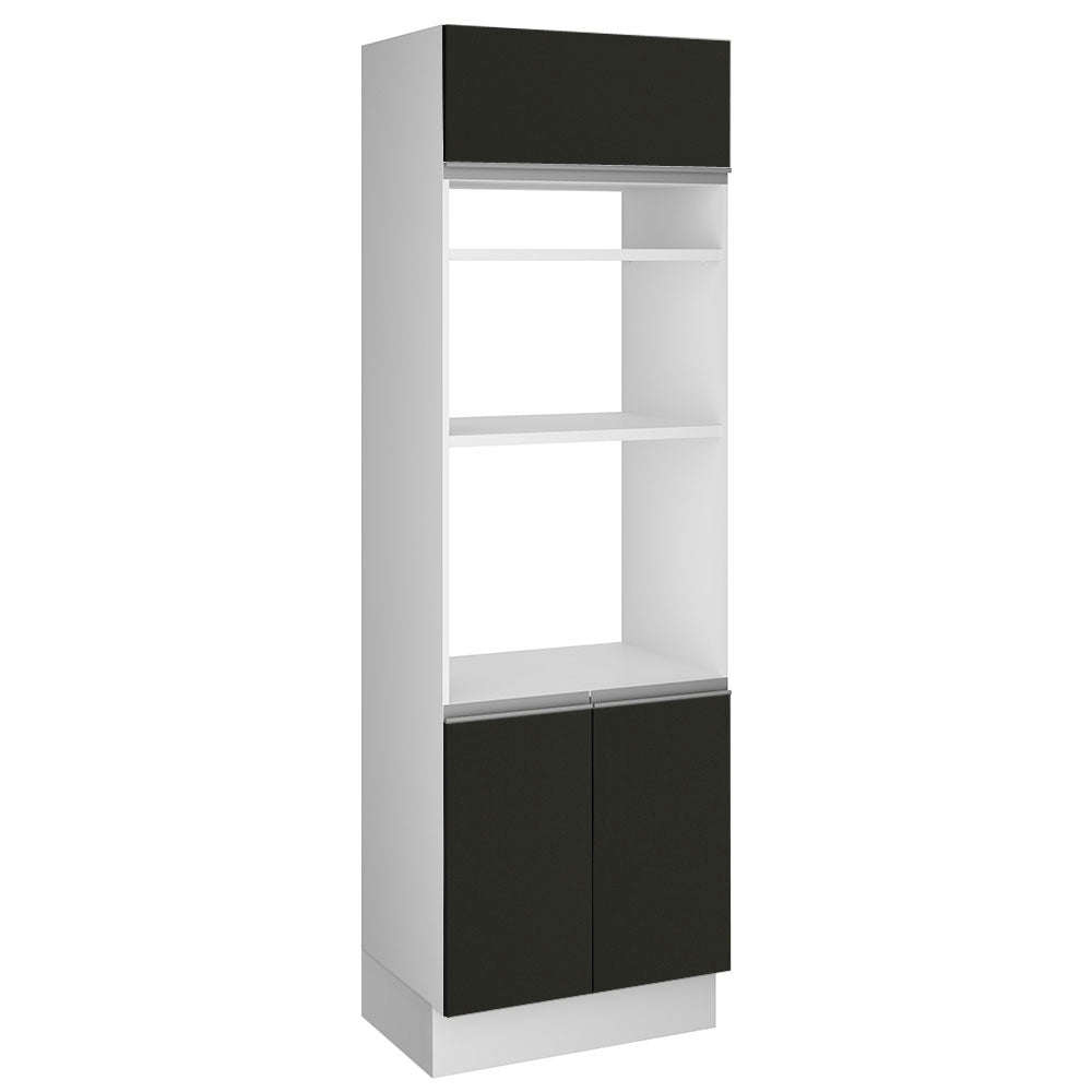 Mueble para Horno 70 cm 3 Puertas Blanco/Negro Glamy