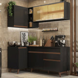Cocina Integral Esquinera 262cm Negro Reims 01
