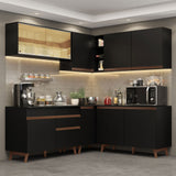 Cocina Integral Esquinera 382cm Negro Reims 01