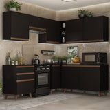 Cocina Integral Esquinera 392cm Reims Negro 01