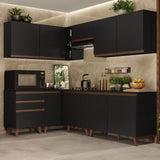 Cocina Integral Esquinera 392cm Negro Reims 02