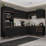 Cocina Integral Esquinera 462cm Negro Reims 01