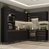 Cocina Integral Esquinera 462cm Reims Negro 02