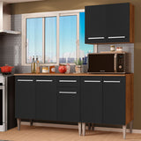 Cocina Compacta 169cm Marrón/Negro Emilly Free 01