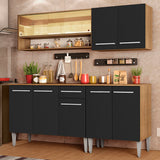 Cocina Compacta 169cm Marrón/Negro Emilly Dance 07