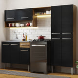 Cocina Integral 229cm con Lavadero Marrón/Negro Emilly 10