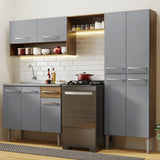 Cocina Integral 229cm con Lavadero Marrón/Gris Emilly 10