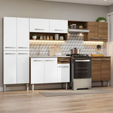 Cocina Integral 293cm con Lavadero Marrón/Blanco Emilly 08