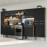 Cocina Integral 325cm Marrón/Negro Emilly 02