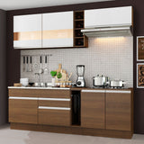 Cocina Integral 220 cm Marrón/Marrón/Blanco Parma 02