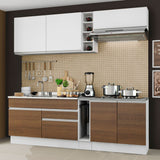 Cocina Integral 220cm Blanco/Marrón/Blanco Parma 03