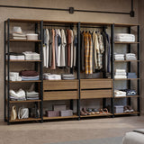 Clóset Modulado Valencia 4 Cajones 258cm Marrón/Negro 01