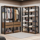 Clóset Modulado Valencia 4 Cajones 358cm Marrón/Negro 03