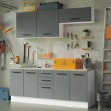 Mueble Integral Multiuso Garaje 200cm Blanco/Gris