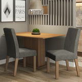 Juego de Comedor Mesa Encimera de Madera 2 Sillas Marrón/Plata Manu