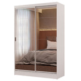 Clóset Soltero 2 Puertas Corredizas con Espejos 2 Cajones Blanco Max
