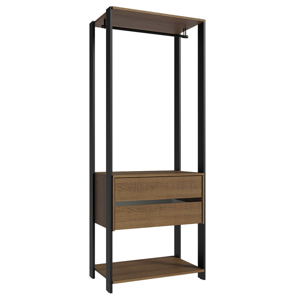 Clóset Modular Valencia 2 Cajones 70cm Marrón/Negro