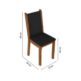Juego de 4 Sillas 4291 Marrón/Negro