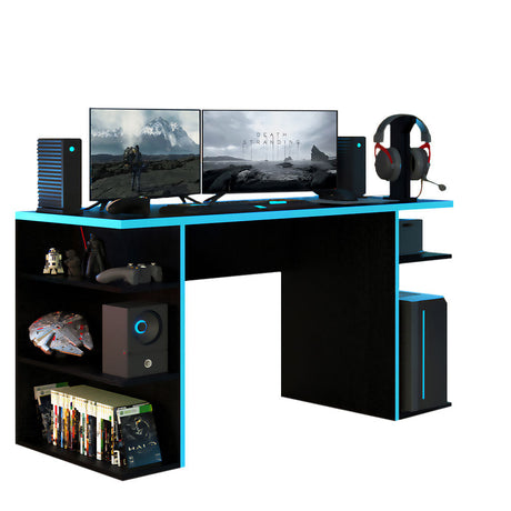 Escritorio Gamer Madesa Para PC y Consola Negro/Azul