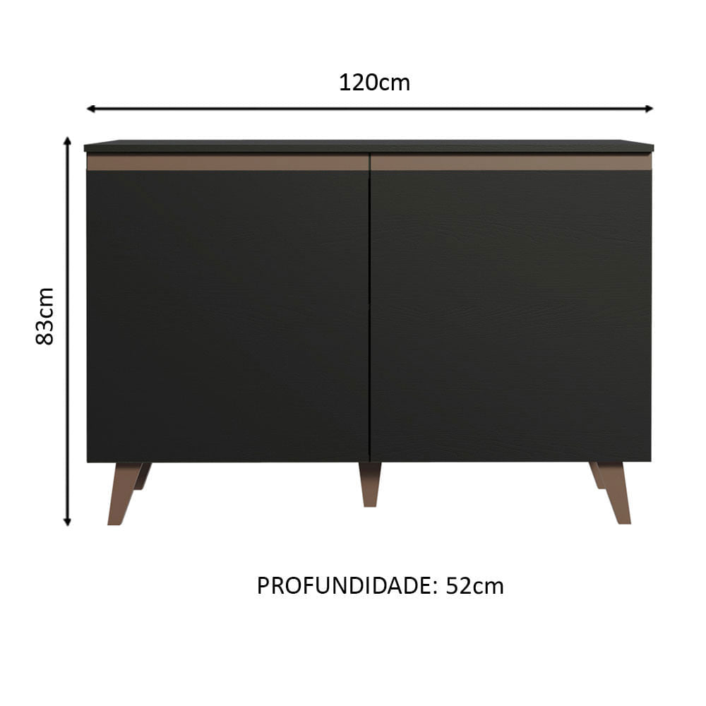 Gabinete Bajo para Lavadero 2 Puertas  Reims Negro