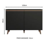 Gabinete Bajo para Lavadero 2 Puertas  Reims Negro