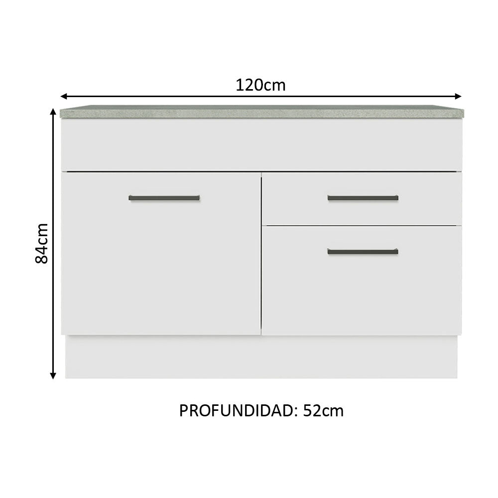 Mueble de Cocina Agata 120 cm - Mostrador para Lavadero con Encimera