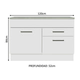 Mueble de Cocina Agata 120 cm - Mostrador para Lavadero con Encimera