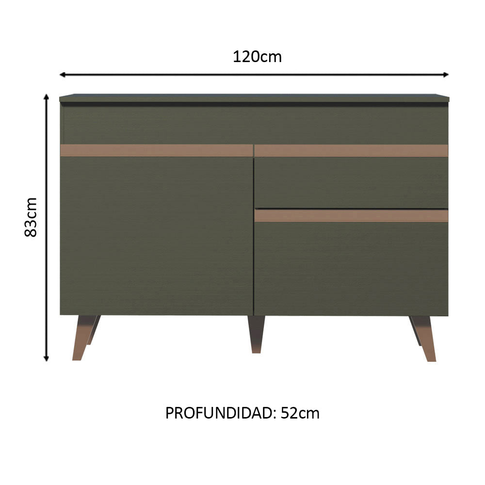 Mueble de Cocina para Lavadero 2 Puertas y 1 Cajón Negro Reims