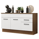 Gabinete Bajo 150cm 2 Cajones Marrón/Blanco Agata (Con Encimera)