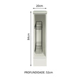 Gabinete Especiero para Cocina 20cm Blanco (Con Encimera) Glamy y Agata