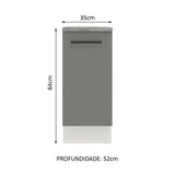 Gabinete Bajo 35 cm 1 Puerta Agata Blanco/Gris