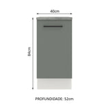 Gabinete Bajo 40 cm 1 Puerta Agata Blanco/Gris