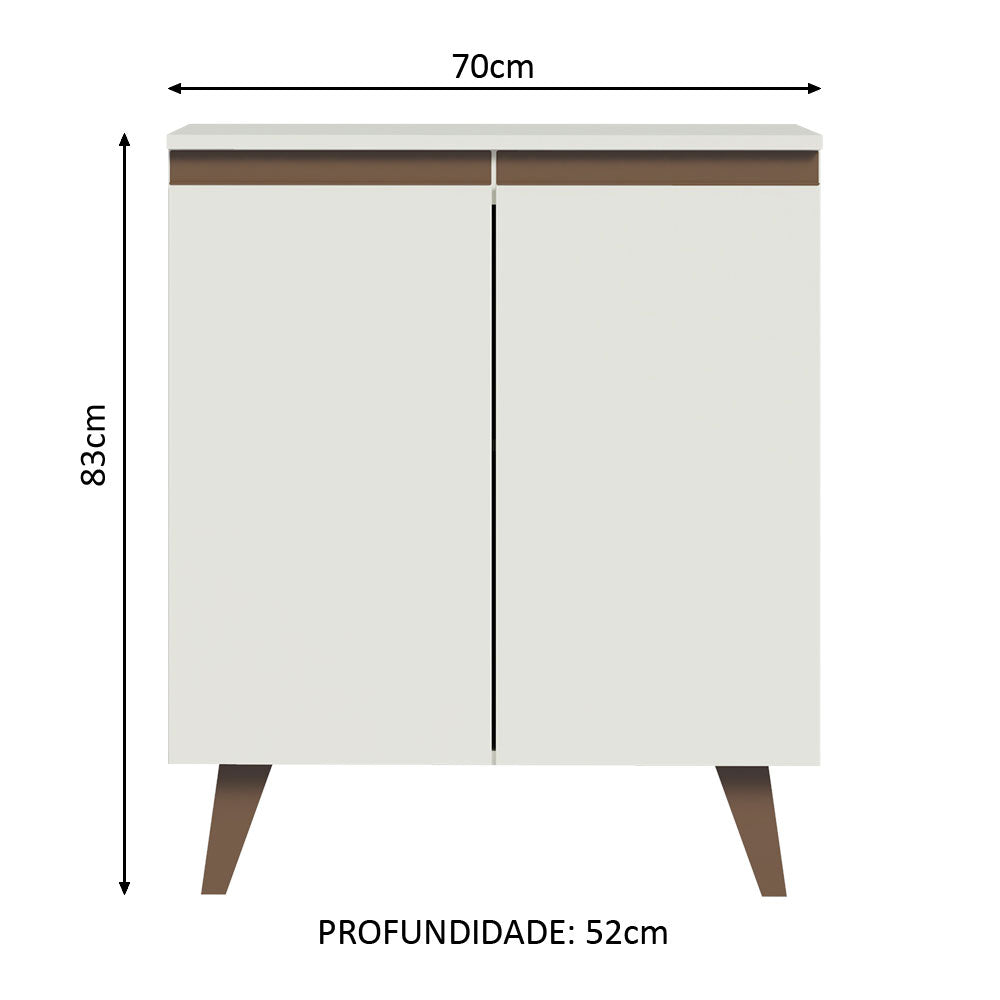 Gabinete Bajo Reims 70 cm 2 Puertas - Blanco