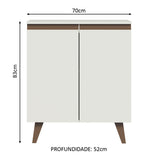 Gabinete Bajo Reims 70 cm 2 Puertas - Blanco
